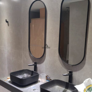 Espejo Ovalado Marco de PVC Simil Hierro