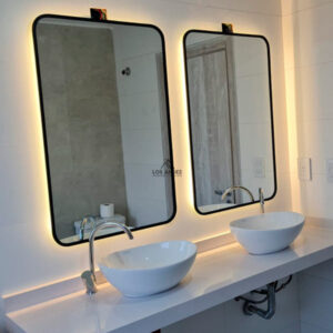 Espejo Rectangular Marco de PVC y luz Led