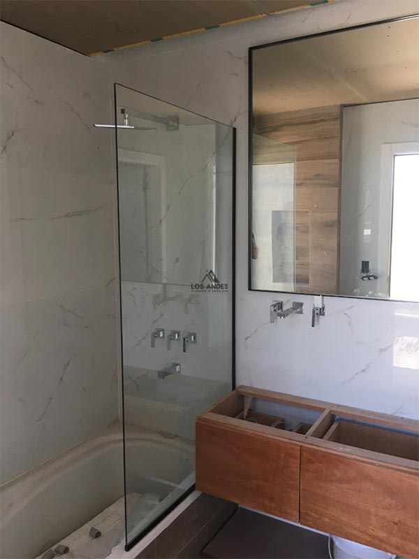 Mamparas de Paño Fijo sobre Bañera con Vidrio Laminado - Imagen 2