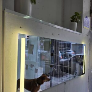 Espejo Rectangular con esquinas rectas y guarda interna. En los extremos Luz Led Calida 50x120cm #116