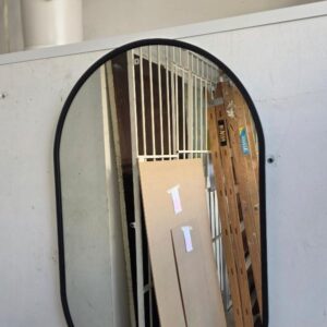 Espejo Doble Medio punto con marco PVC negro 50x80cm #117