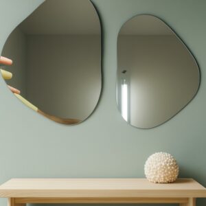 Espejo Irregular con Borde Pulido artesanal x2 55x55cm y 45x55cm #124