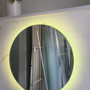 Espejo 4mm redondo pulido a maquina con luz led calida 60cm #125