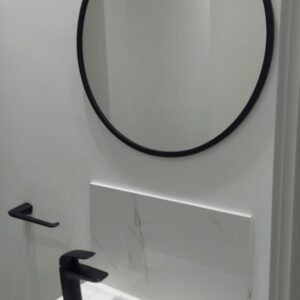 Espejo Redondo con marco de PVC negro, para colgar 42.5cm #24