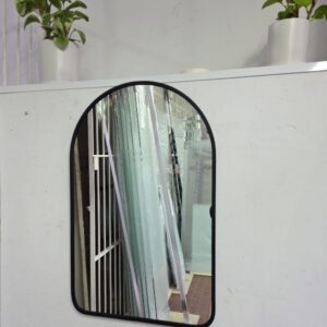 Espejo Medio punto vertical 4mm con marco PVC negro 50x80 #99
