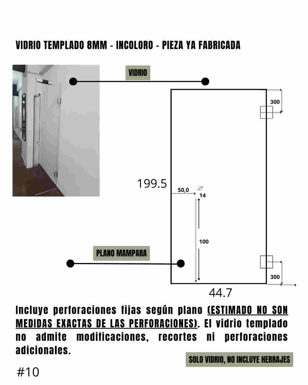 Mampara – Rebatible – Incoloro – 44,7 x 199,5 cm #10 - Imagen 3