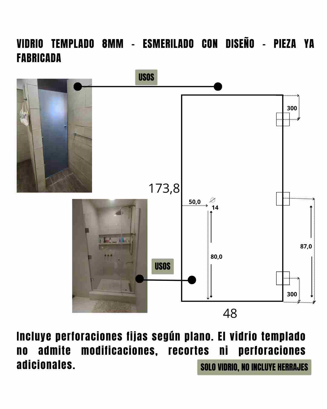 Mampara – Rebatible – Esmerilado – 48 x 173,8 cm #2 - Imagen 4
