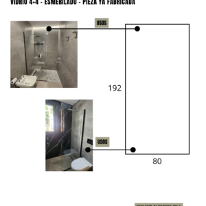 Mampara – Paño Fijo – Esmerilado – 80 x 192 cm #63