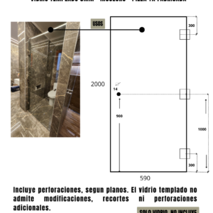 Mampara – Rebatible – Incoloro – 59 x 200 cm #69