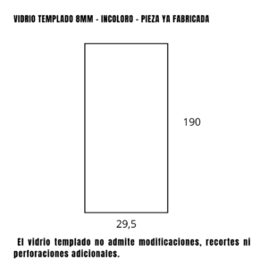 Vidrio – Incoloro – 29,5 x 190 cm #72