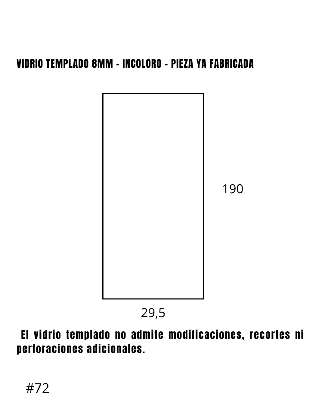 Vidrio – Incoloro – 29,5 x 190 cm #72
