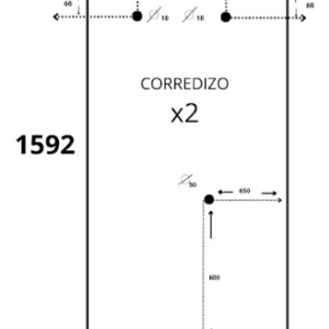 Vidrio – Esmerilado – 44,2 x 159,2 cm #73