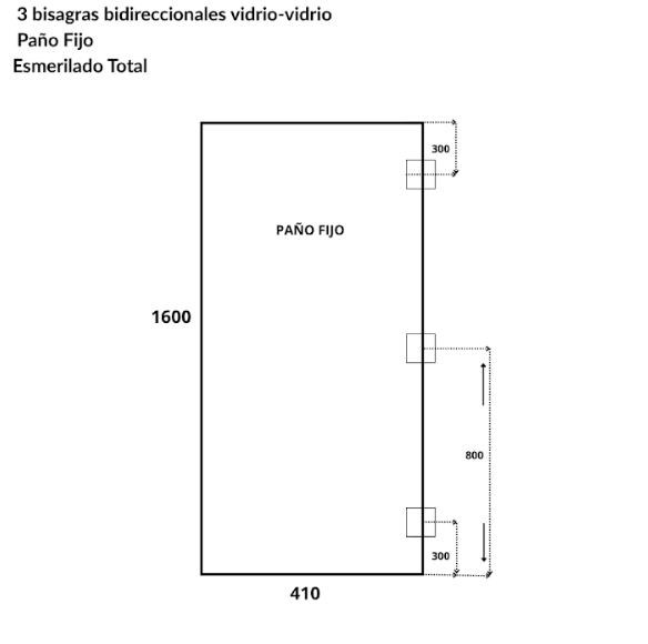 Mampara – Fija + Rebatible – Esmerilada– 85 x 160 cm #77 #78 - Imagen 3